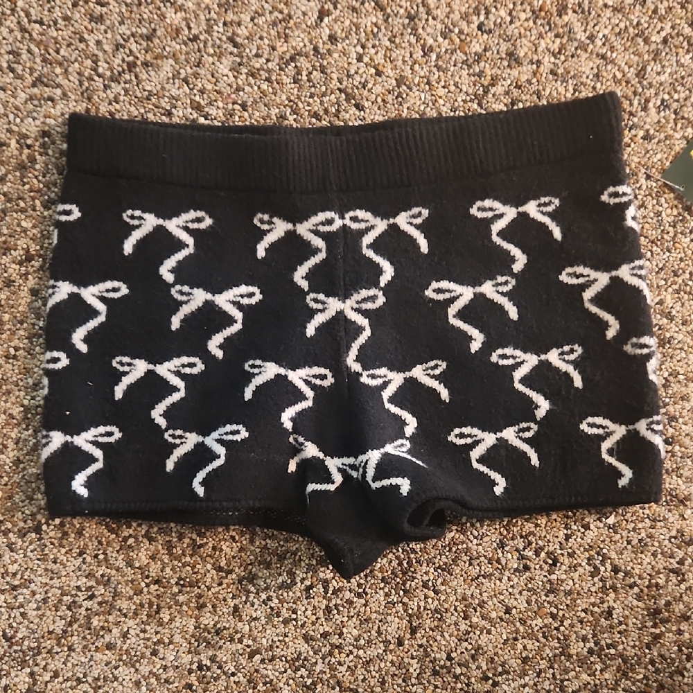 Wild Fable Black and White Knit Shorts